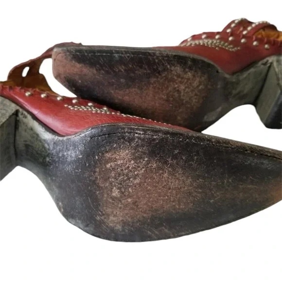 Old Gringo Evangelina Red Leather Cowboy /Western/Biker Boots mules 7 7.5 8 - Picture 7 of 11